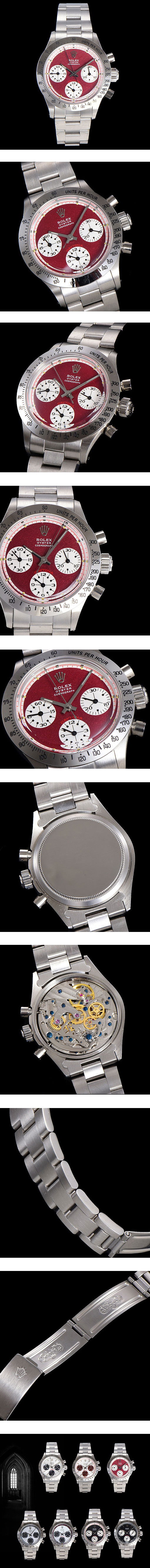 販売促進中 ROLEX ロレックスコピー時計 デイトナ 6239 ,37mm ヴィンテージ レッド Cal.727手巻き 3連ジュビリー クロノグラフ